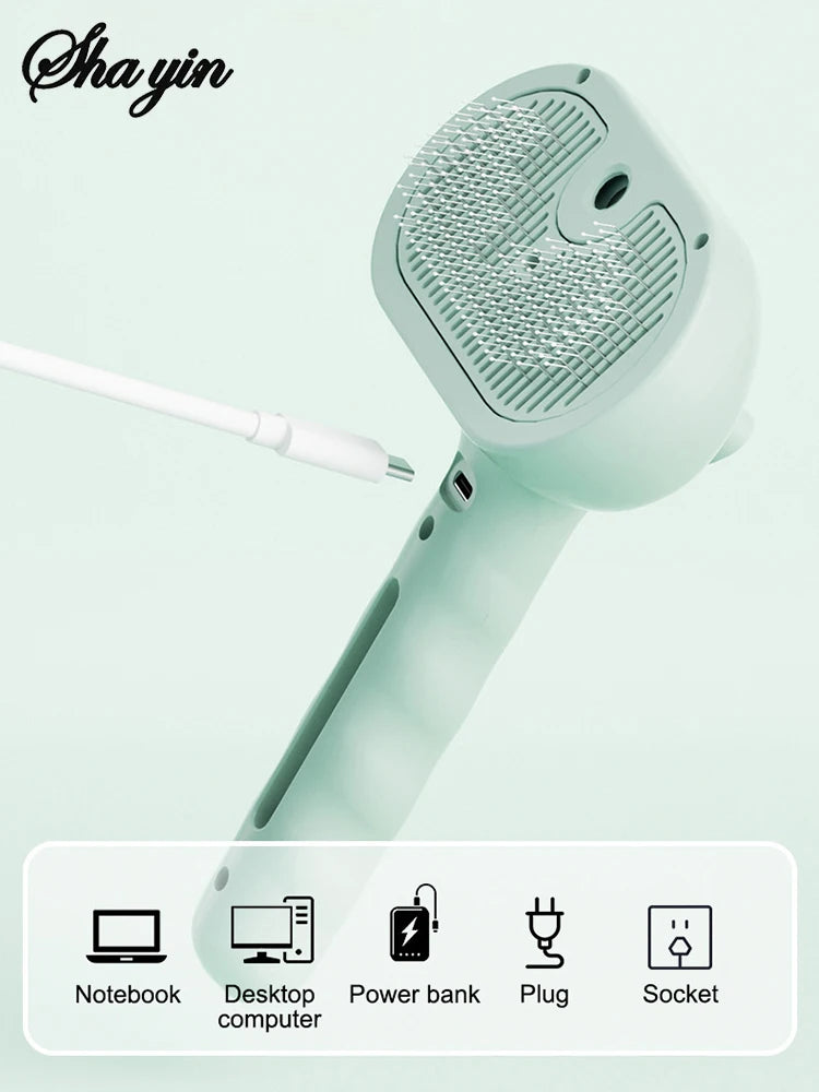 Rechargeable Steam Massage Grooming Brush