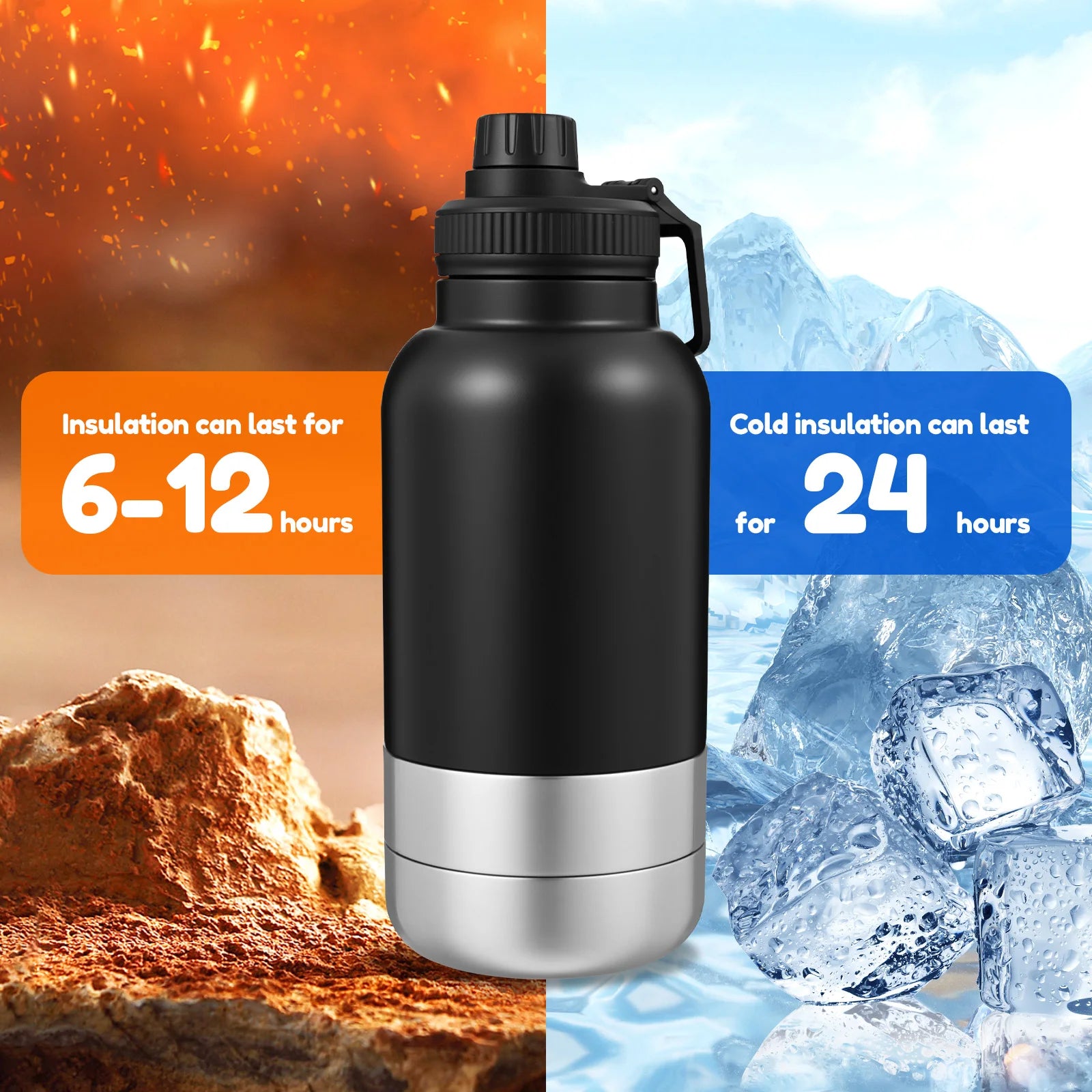 32oz Stainless Steel 3 in 1 Portable Dog Water Bottle