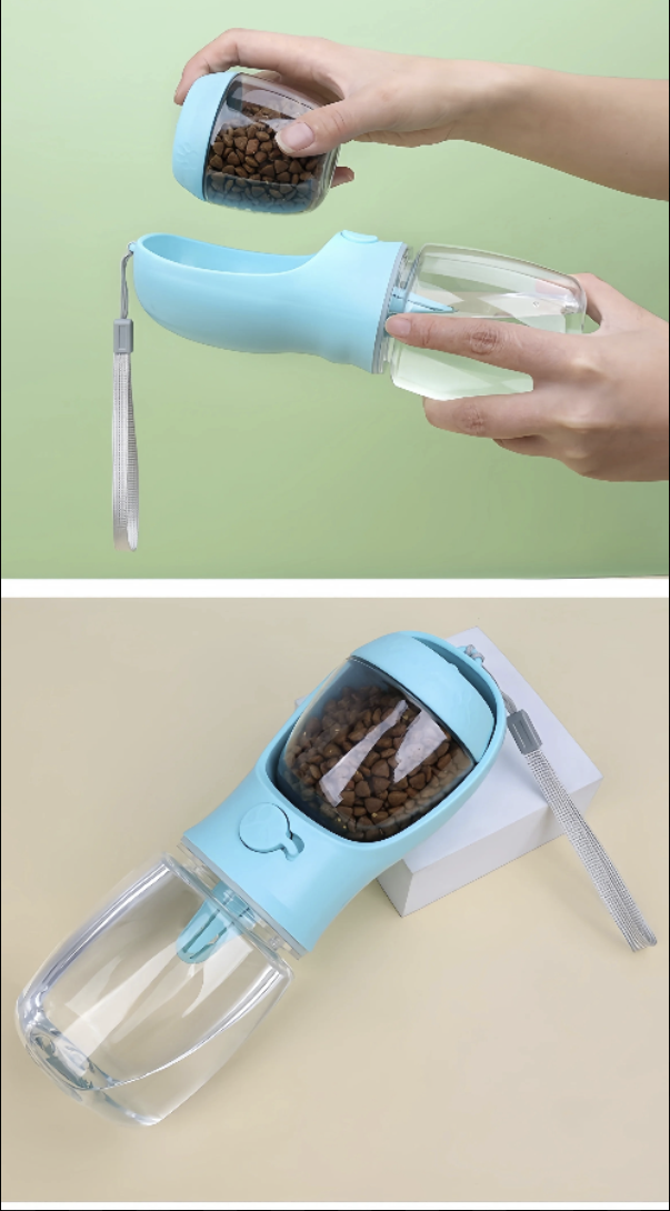 Portable Water Bottle with Food Container